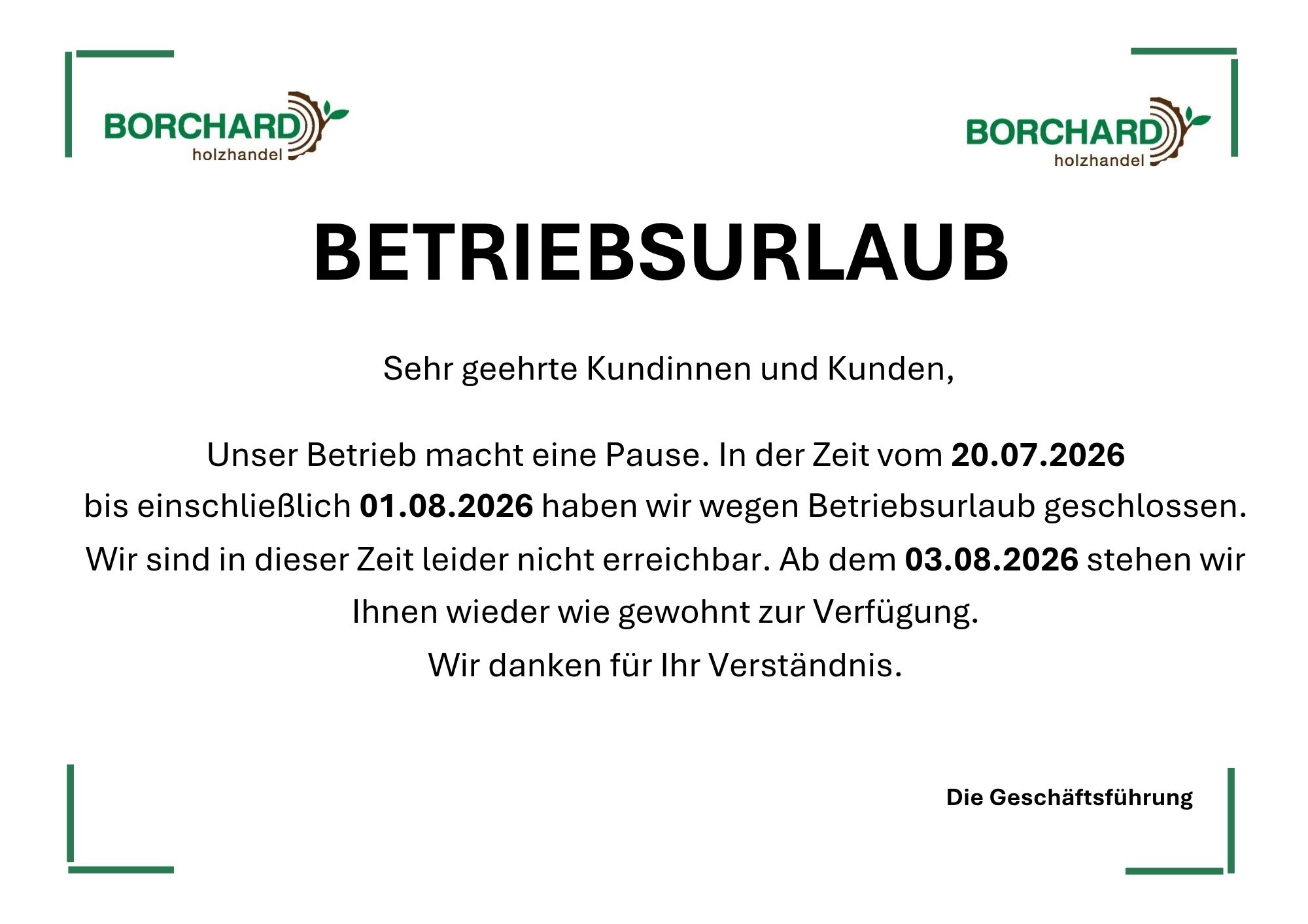 Betriebsurlaub